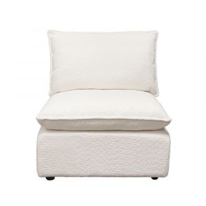 Diamond Sofa - Ivy Armless Chair in White Faux Shearling w/ Feather Down Seating - IVYACWH