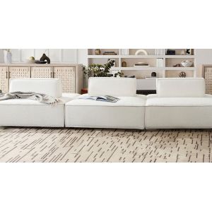 Diamond Sofa - Cara 3-Piece Square Modular Lounger in Ivory Boucle Fabric w/ Moveable, Non-Skid Backrest - CARALGIV3PC