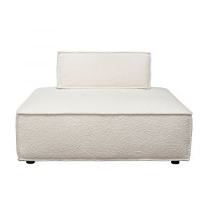 Diamond Sofa - Cara Square Modular Lounger in Ivory Boucle Fabric w/ Moveable, Non-Skid Backrest - CARALGIV1PC