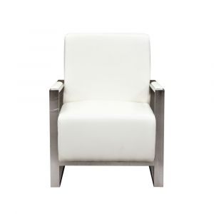 Diamond Sofa - Century Accent Chair with Stainless Steel Frame - White - CENTURYCHWH