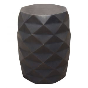 Diamond Sofa - Fig Solid Mango Wood Accent Table in Grey Finish w/ Geometric Motif - FIGETGR