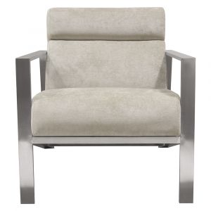 Diamond Sofa - La Brea Accent Chair in Champagne Fabric with Brushed Stainless Steel Frame - LABREACHCP