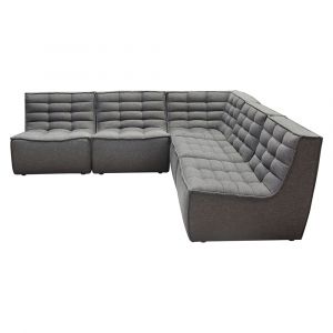 Diamond Sofa - Marshall 5PC Corner Modular Sectional w/ Scooped Seat in Grey Fabric - MARSHALL5PCGR