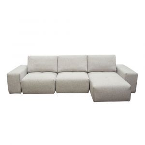 Diamond Sofa - Jazz Modular 3-Seater Chaise Sectional with Adjustable Backrests in Light Brown Fabric - JAZZ2AC1CA2ARLB