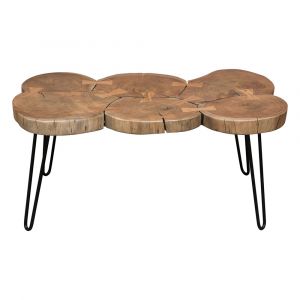 Diamond Sofa - Joss Natural Acacia One of a Kind Live Edge Rectangle Cocktail Table w/ Black Hairpin Legs - JOSSRCTNA