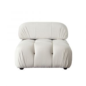 Diamond Sofa - Paloma Armless Chair in Light Cream Velvet - PALOMAACCM