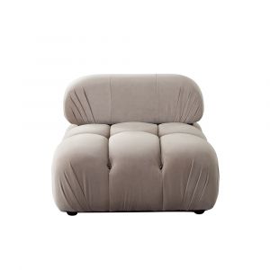 Diamond Sofa - Paloma Armless Chair in Mink Tan Velvet - PALOMAACTN