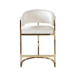 Diamond Sofa - Solstice Counter Height Chair in Cream Velvet w/ Polished Gold Metal Frame - SOLSTICESTCM1PK