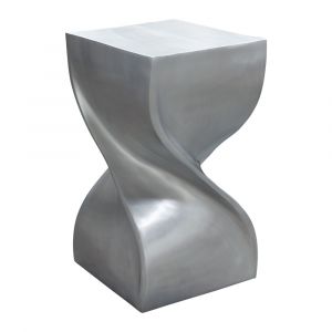 Diamond Sofa - Spire Square Accent Table in Casted Aluminum in Nickel Finish - SPIREATNI