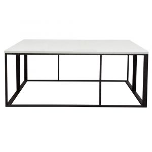 Diamond Sofa - Surface Square Cocktail Table w/ Engineered Marble Top & Black Powder Coated Metal Base - SURFACECTMA