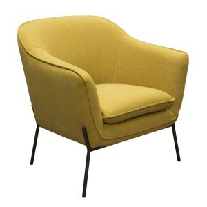 Diamond Sofa - Status Accent Chair in Yellow Fabric with Metal Leg - STATUSCHYL