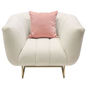 Diamond Sofa - Venus Cream Fabric Chair w/ Contrasting Pillows & Gold Finished Metal Base - VENUSCHCM