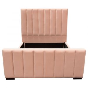 Diamond Sofa - Venus Vertical Channel Tufted Eastern King Bed in Blush Pink Velvet - VENUSPNEKBED