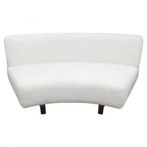 Diamond Sofa - Vesper Curved Armless Sofa in Faux White Shearling w/ Black Wood Leg Base - VESPERASWH