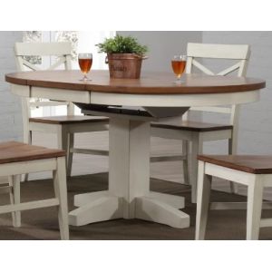 ECI Furniture - Choices Complete Round To Oval Table in Antique White - 0733-20-RT_RB