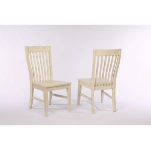 ECI Furniture - Choices Slat Back Seat - Antique White - Side Chair - (Set of 2) - 0738-20-S1