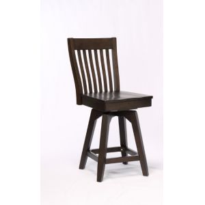 ECI Furniture - Choices Panel Back with Upholstered Seat - Black Oak - Counter Stool Height - 0739-50-CS1