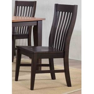 ECI Furniture - Choices Slat Back Seat - Black Oak - Side Chair (Set of 2) - 0738-50-S1