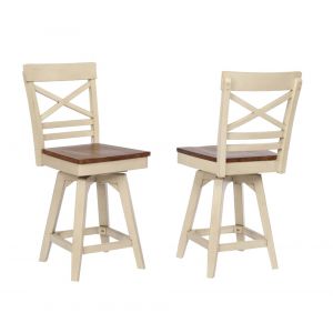 ECI Furniture - Choices X Back with Acacia Finished Seat - Barstool Height - (Set of 2) - 0737-20-BS1