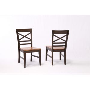 ECI Furniture - Choices X Back with Acacia Finished Seat - Black Oak - Side Chair - (Set of 2) - 0737-50-S1