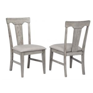 ECI Furniture - Graystone Side Chair with Soft Gray Upholstery (Set of 2) - 0590-70-S1