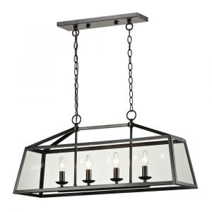 ELK Lighting - Alanna 4 Light Pendant In Oil Rubbed Bronze And Clear Glass - 31508/4