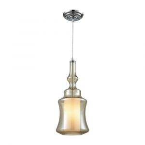 ELK Lighting - Alora 1 Light Pendant In Polished Chrome With Opal White And Champagne Plated Glass - 56502/1