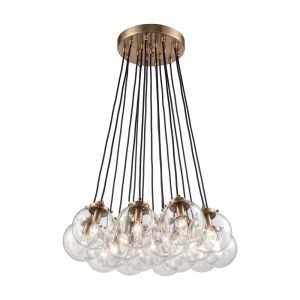 ELK Lighting - Boudreaux 17 Light Chandelier In Satin Brass With Clear Glass - 14466/17