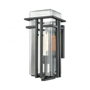 ELK Lighting - Croftwell 1 Light Outdoor Wall Sconce In Textured Matte Black With Clear Glass - 45187/1