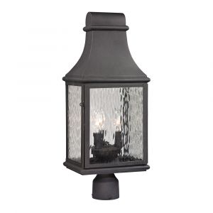 ELK Lighting - Forged Jefferson 3 Light Outdoor Post Lamp In Charcoal - 47075/3