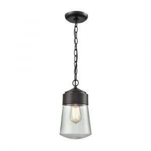 ELK Lighting - Mullen Gate 1 Light Outdoor Pendant In Oil Rubbed Bronze With Clear Glass - 45118/1
