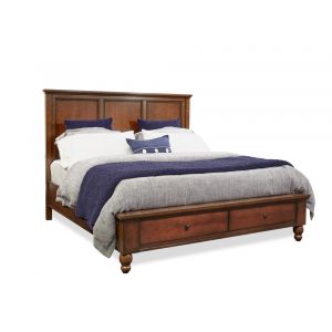 Emery Park - Cambridge Cal King Panel Storage Bed in Brown Cherry Finish
