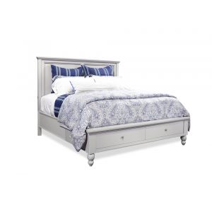 Emery Park - Cambridge Cal King Panel Storage Bed in Light Gray Paint Finish