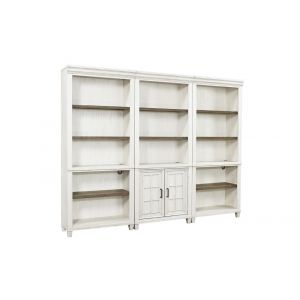 Emery Park - Caraway Bookcase Wall in Aged Ivory Finish