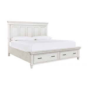 Emery Park - Caraway Cal King Panel Storage Bed in Aged Ivory Finish