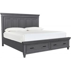 Emery Park - Caraway Cal King Storage Panel Bed in Aged Slate Finish