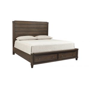 Emery Park - Easton Cal King Panel Storage Bed in Burnt Umber Finish
