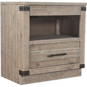 Emery Park - Foundry 1 Drawer Nightstand in Weathered Stone Finish - I349-451-WST