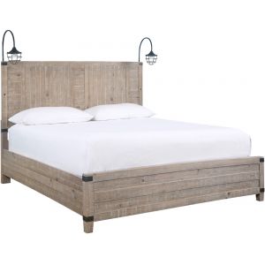 Emery Park - Foundry Queen Non Storage Panel Bed in Weathered Stone Finish