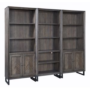 Emery Park - Harper Point Bookcase Wall in Fossil Finish