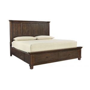 Emery Park - Hudson Valley Cal King Panel Side Storage Bed in Chestnut Finish