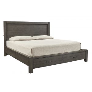 Emery Park - Mill Creek Cal King Panel Storage Bed in Carob Finish
