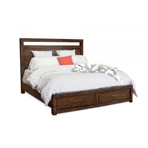 Emery Park - Modern Loft Cal King Panel Storage Bed in Brownstone Finish