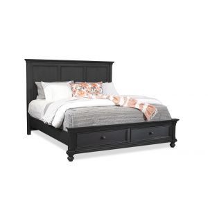 Emery Park - Oxford Cal King Panel Storage Bed in Rubbed Black Finish
