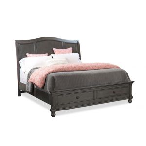 Emery Park - Oxford Cal King Sleigh Storage Bed in Peppercorn Finish