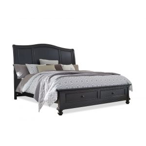 Emery Park - Oxford Cal King Sleigh Storage Bed in Rubbed Black Finish