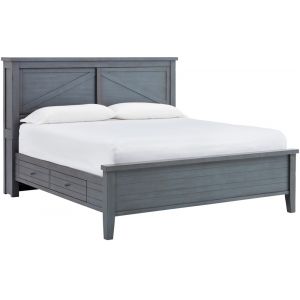 Emery Park - Pinebrook Cal King Storage Bookcase Bed in Denim Finish