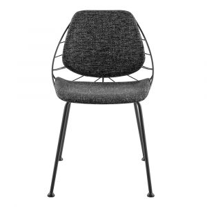 Euro Style - Linnea Side Chair In Black Fabric with Matte Black Frame and Legs (Set of 2) - 30560BLK