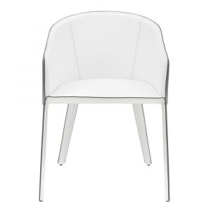 Euro Style - Pallas Armchair In White and Gray - 38884-WHT