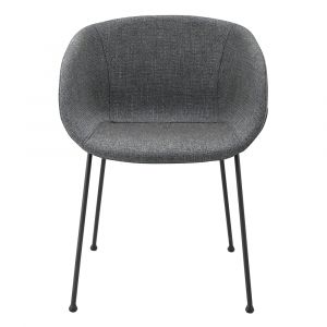 Euro Style - Zach Armchair in Gray-Blue Fabric with Black Legs (Set of 2) - 30489GRYBLU